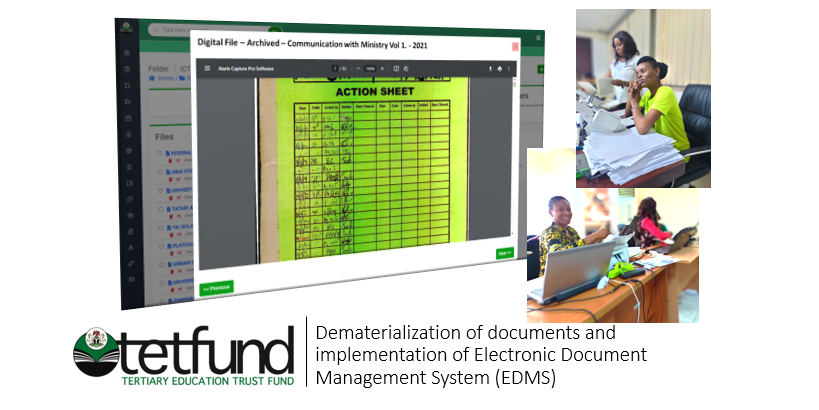 Dematerialization and Digitization of Documents, and implementation of EDMS for TETFund
